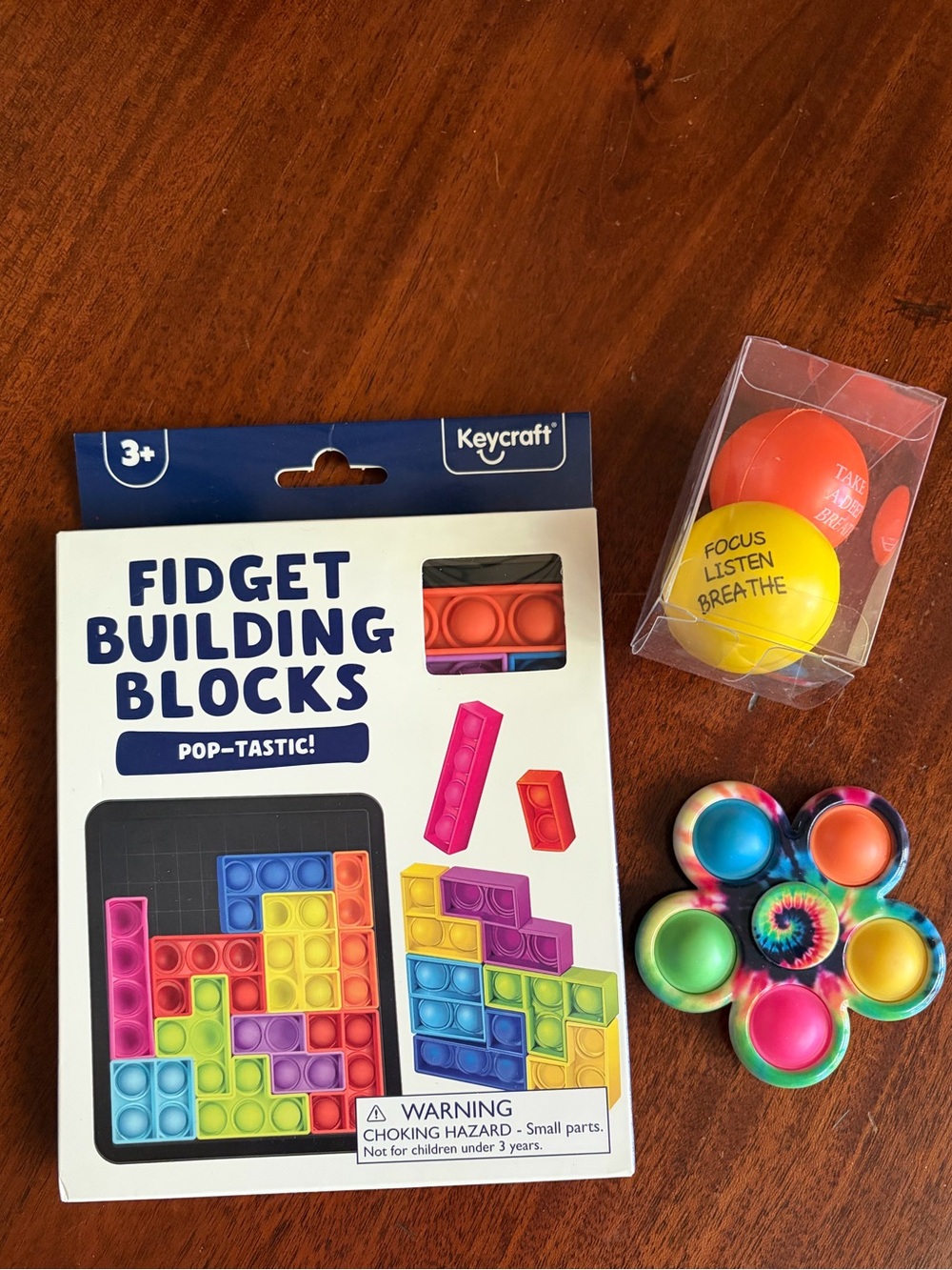 New Stress relief bundle Fidget Building Blocks, spinner and squeeze balls